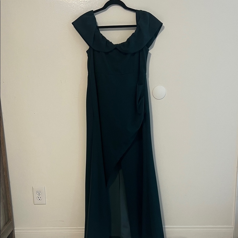 SHEIN Dark Green Prom Dress